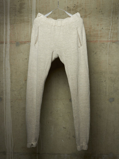 m.a+ by Maurizio Amadei SS24 'P1121EE JMH' Fitted Linen Knit Jogging Pants