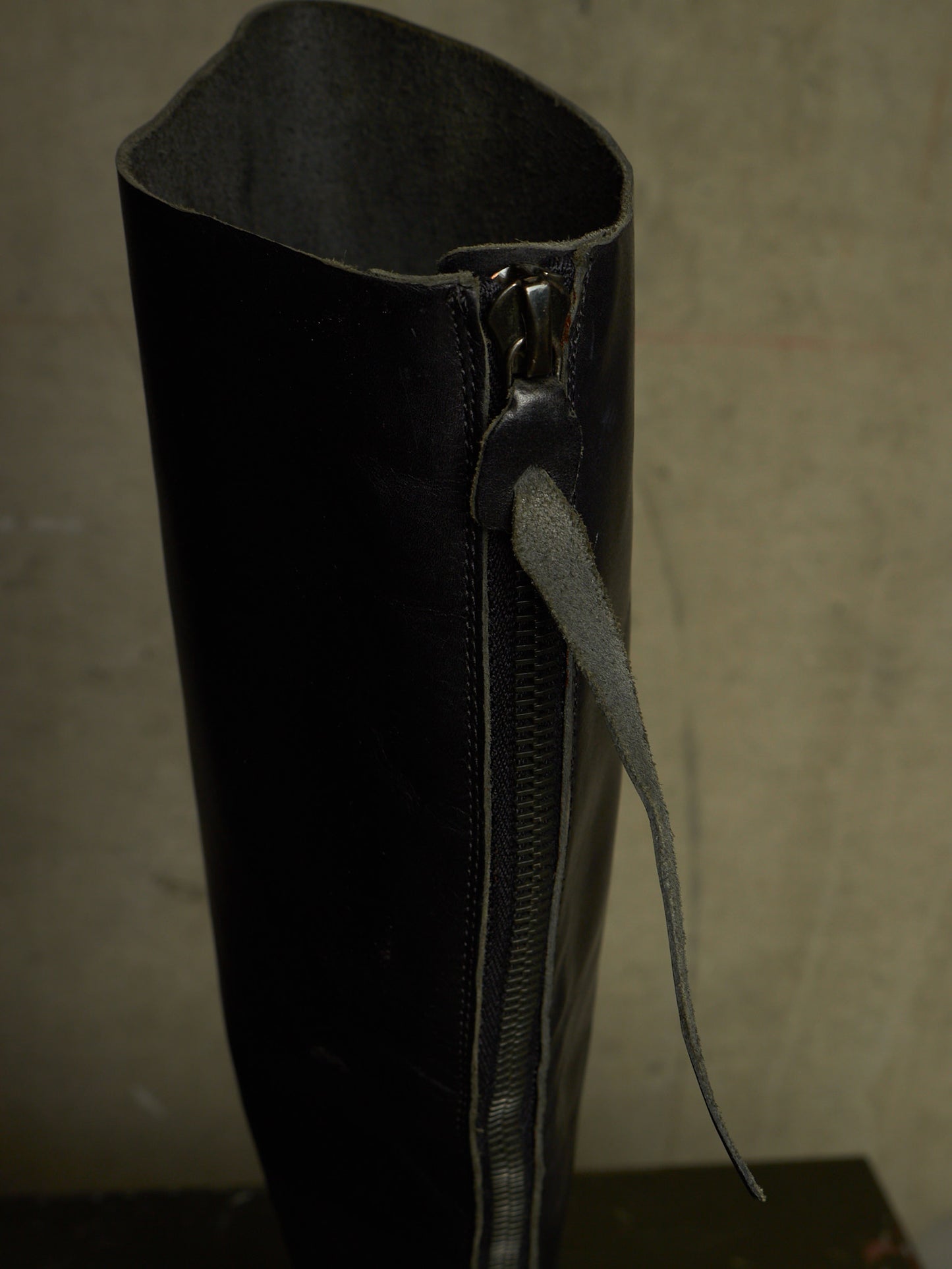 m.a+ by Maurizio Amadei AW19 'SW7C46Z' VIP 1.3 Black Tall Back Zip Calf Leather Boots
