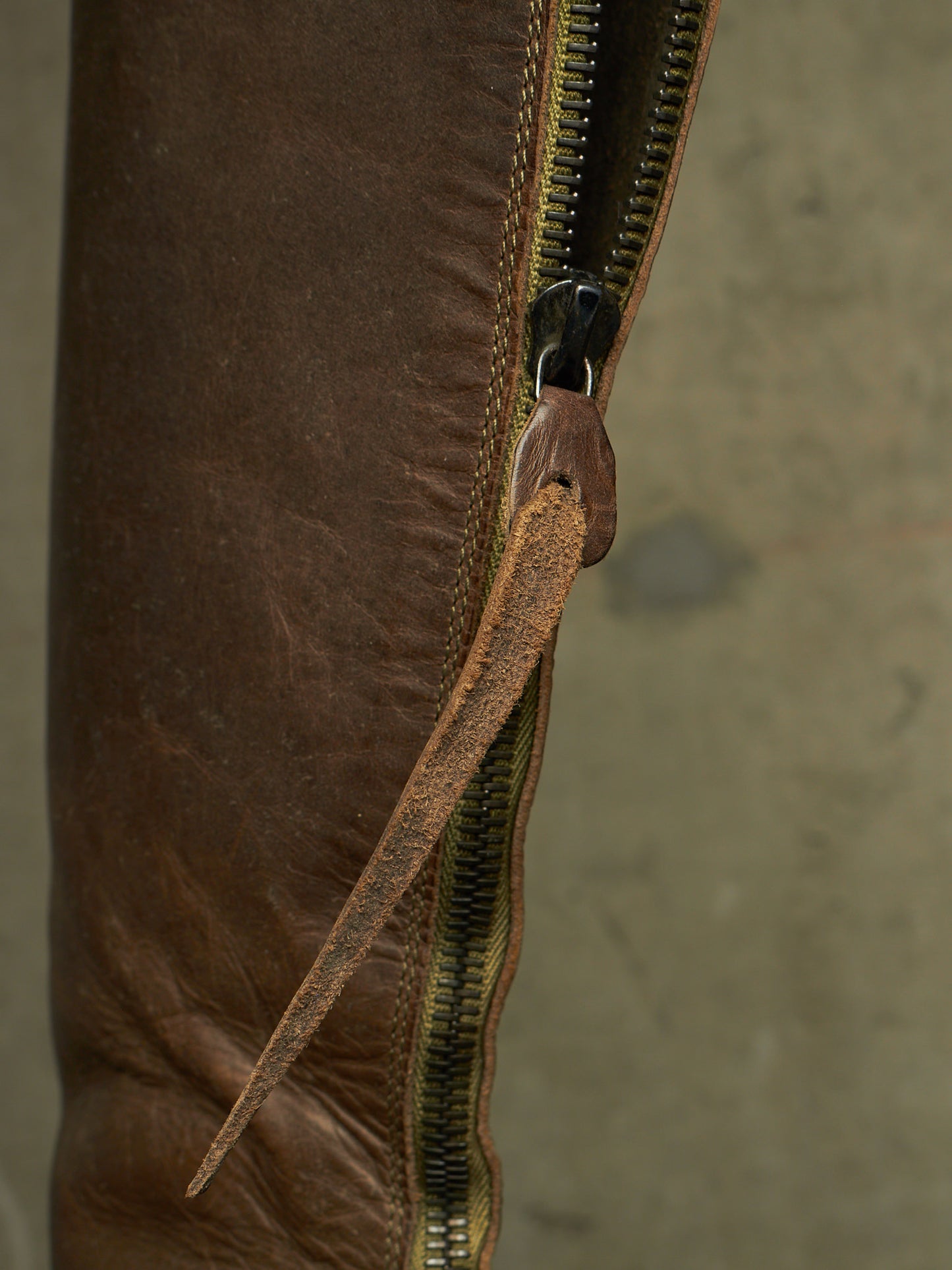 m.a+ by Maurizio Amadei AW19 'SW7C46Z' VIP 1.3 Ivy Green Tall Back Zip Calf Leather Boots