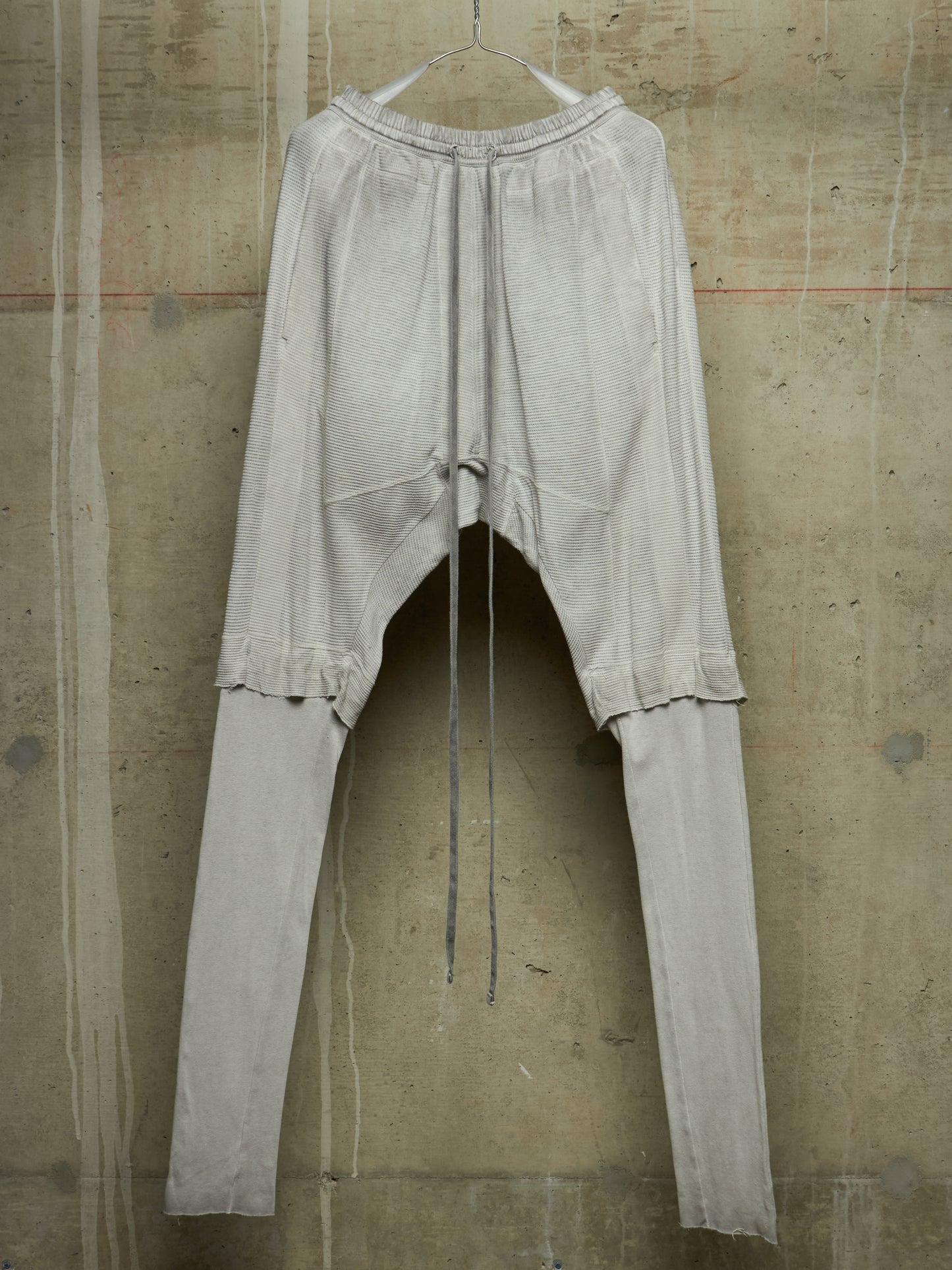 MA_Julius SS14 Dirty Grey Drop-crotch Double Layered Cotton Linen Sweatpants