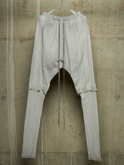 MA_Julius SS14 Dirty Grey Drop-crotch Double Layered Cotton Linen Sweatpants