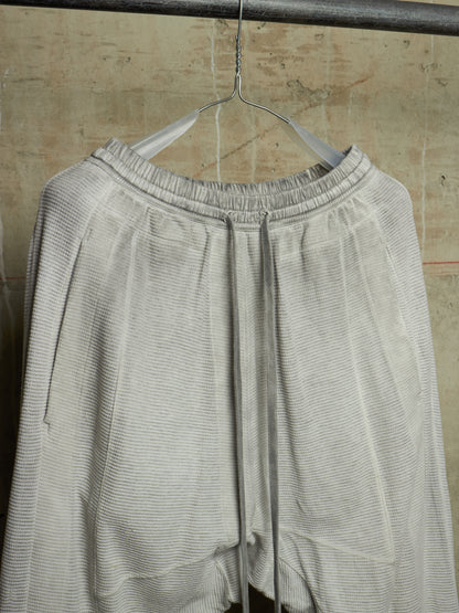 MA_Julius SS14 Dirty Grey Drop-crotch Double Layered Cotton Linen Sweatpants