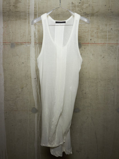 MA_Julius SS15 Ivory Cotton Silk Jersey Longline Tank Top