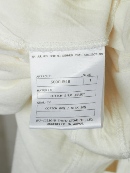 MA_Julius SS15 Ivory Cotton Silk Jersey Longline Tank Top