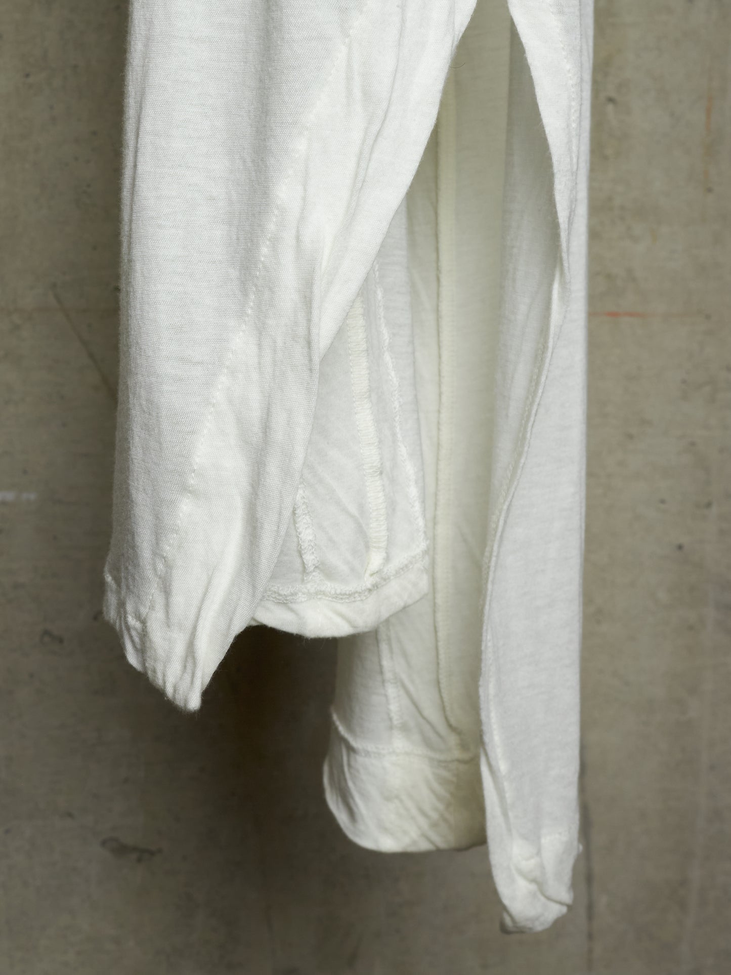 MA_Julius SS15 Ivory Cotton Silk Jersey Longline Tank Top