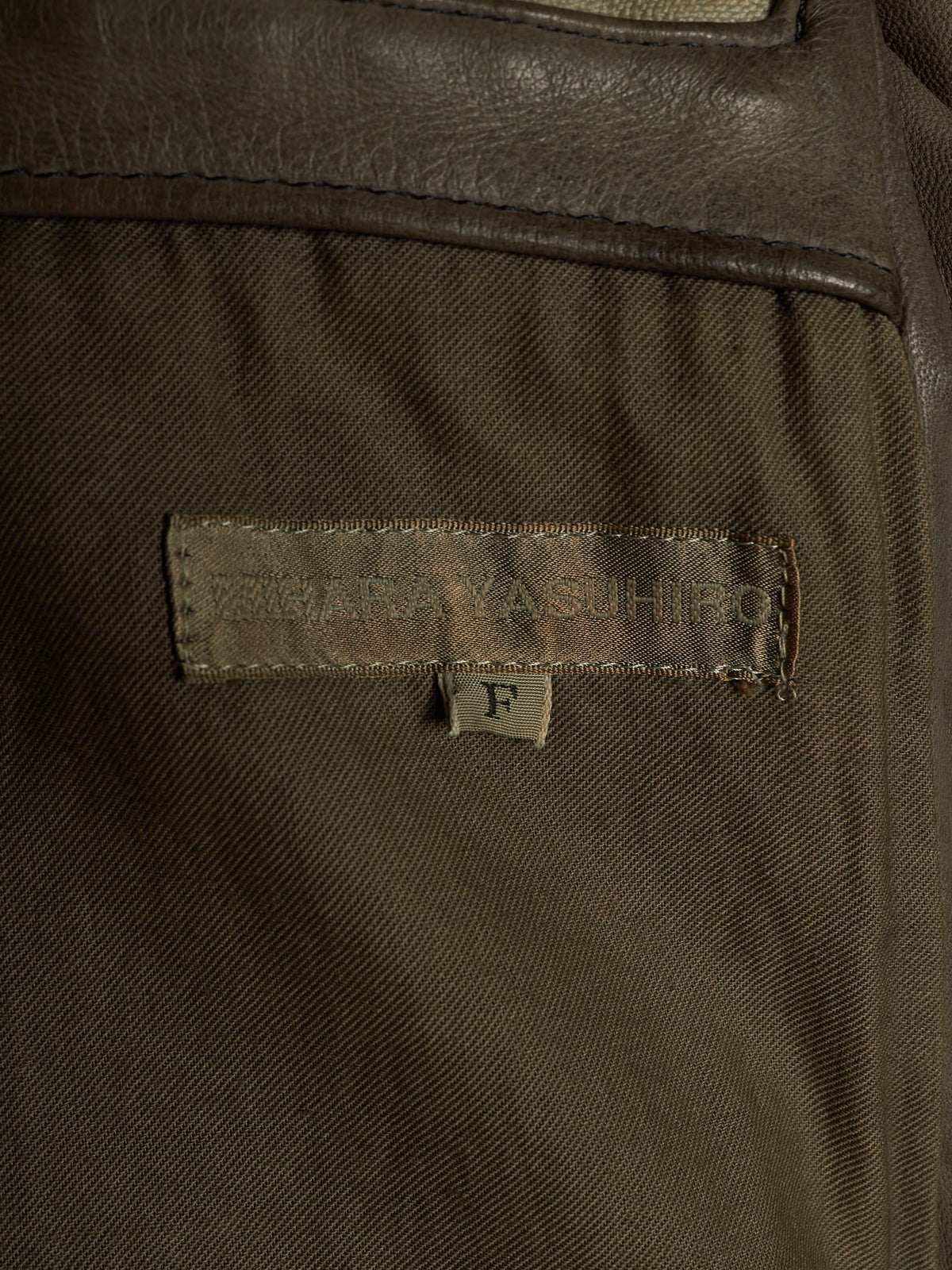 MiharaYasuhiro AW02 Garment-dyed Asymmetrical Zip Sheepskin Leather Rider Jacket