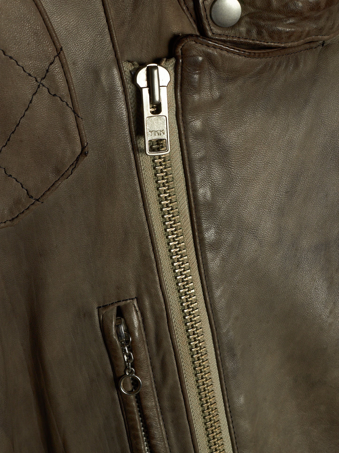 MiharaYasuhiro AW02 Garment-dyed Asymmetrical Zip Sheepskin Leather Rider Jacket