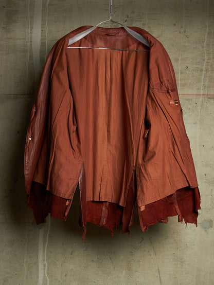 MiharaYasuhiro AW02 Over-dyed Distressed Sheepskin Leather Jacket