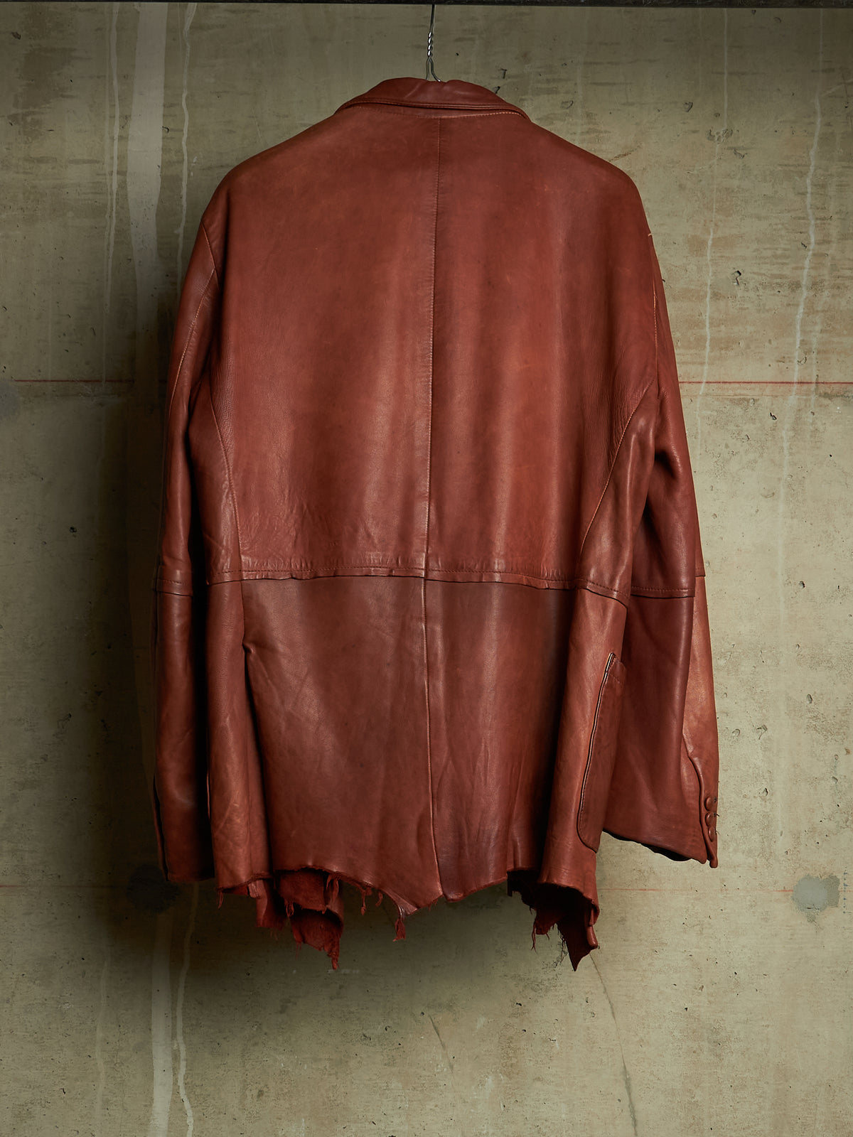 MiharaYasuhiro AW02 Over-dyed Distressed Sheepskin Leather Jacket