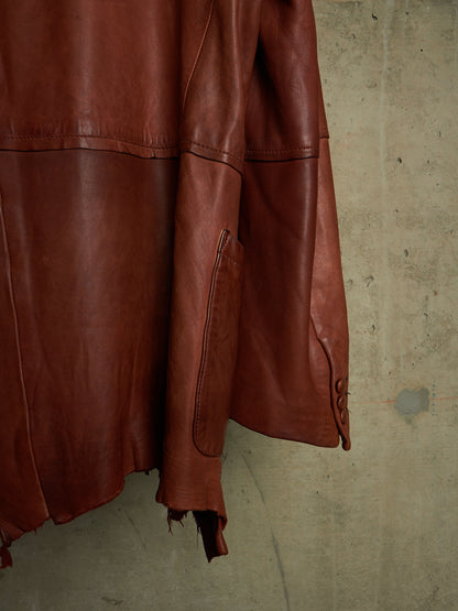 MiharaYasuhiro AW02 Over-dyed Distressed Sheepskin Leather Jacket