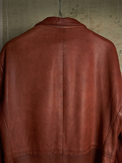 MiharaYasuhiro AW02 Over-dyed Distressed Sheepskin Leather Jacket
