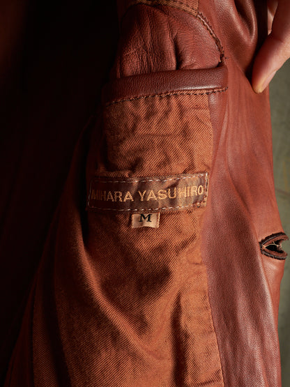 MiharaYasuhiro AW02 Over-dyed Distressed Sheepskin Leather Jacket
