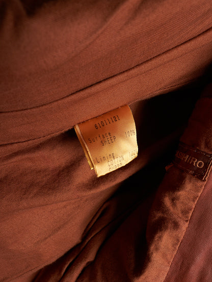 MiharaYasuhiro AW02 Over-dyed Distressed Sheepskin Leather Jacket