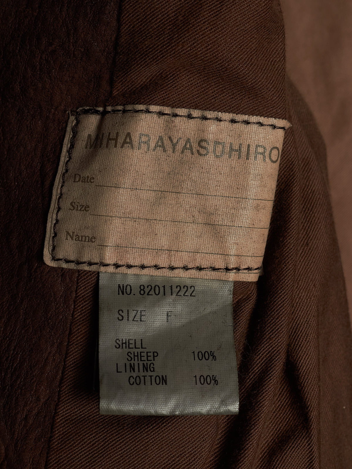 MiharaYasuhiro AW03 Distressed Sheepskin Leather Jacket
