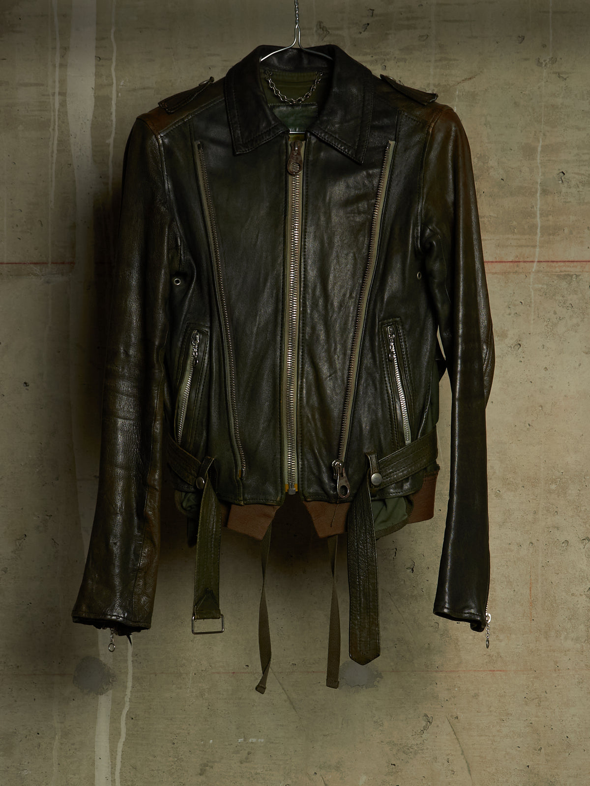 MiharaYasuhiro AW05 Reconstructed Multi-zip Sheepskin Leather Jacket