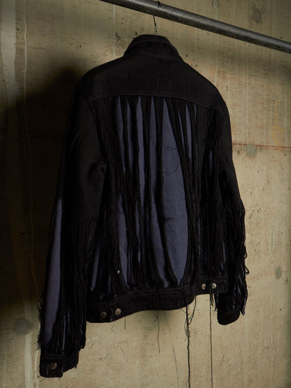 MiharaYasuhiro AW06 Distressed ‘Mummy’ Wool Lined Denim Trucker Jacket