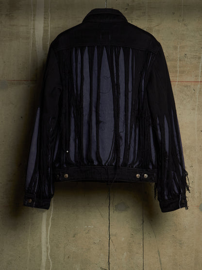 MiharaYasuhiro AW06 Distressed ‘Mummy’ Wool Lined Denim Trucker Jacket