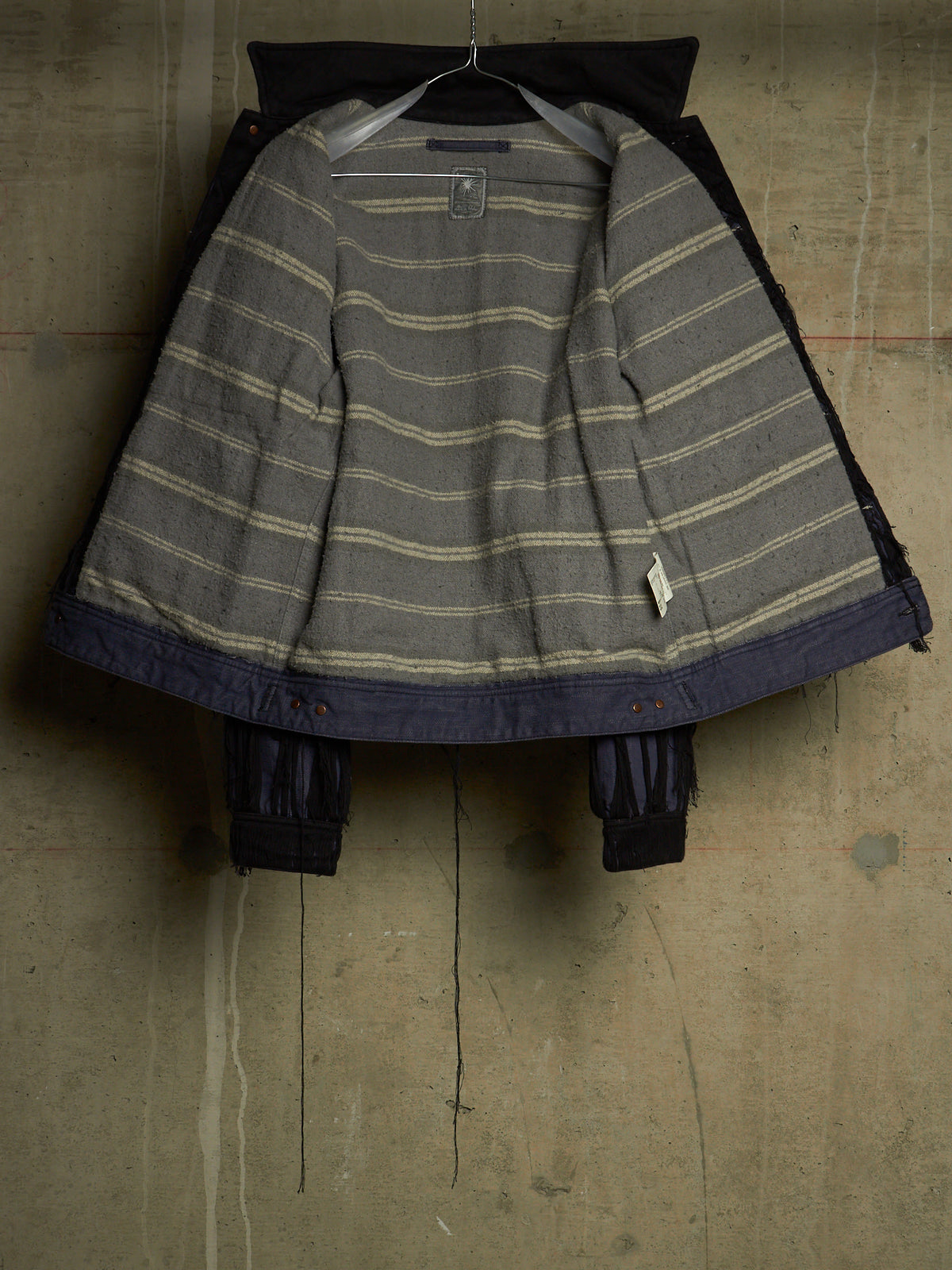 MiharaYasuhiro AW06 Distressed ‘Mummy’ Wool Lined Denim Trucker Jacket
