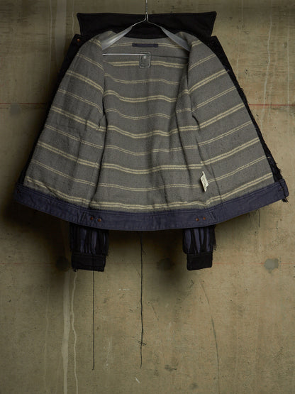 MiharaYasuhiro AW06 Distressed ‘Mummy’ Wool Lined Denim Trucker Jacket