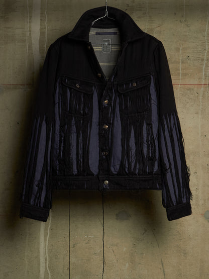 MiharaYasuhiro AW06 Distressed ‘Mummy’ Wool Lined Denim Trucker Jacket