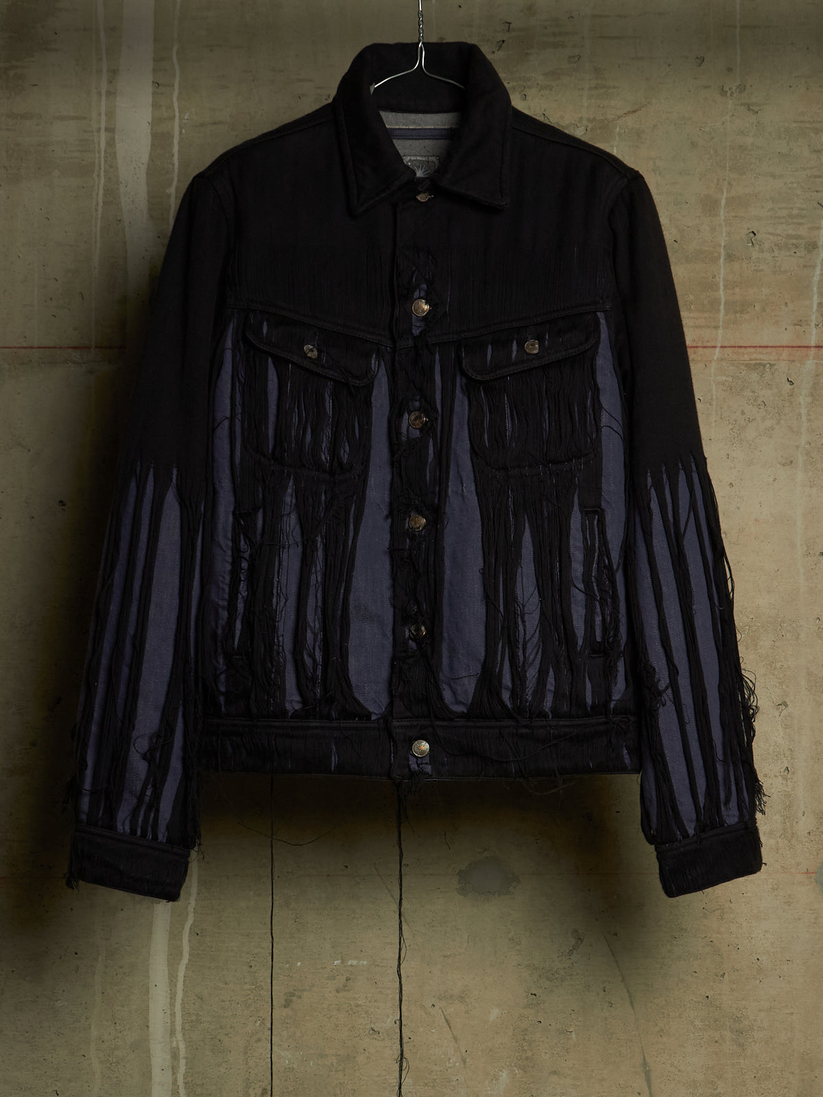 MiharaYasuhiro AW06 Distressed ‘Mummy’ Wool Lined Denim Trucker Jacket