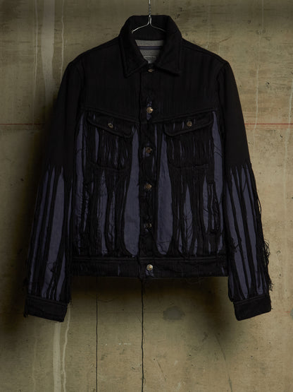 MiharaYasuhiro AW06 Distressed ‘Mummy’ Wool Lined Denim Trucker Jacket