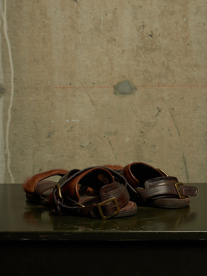 MiharaYasuhiro Early 00s Brown Pony Hair Gladiator Sandals