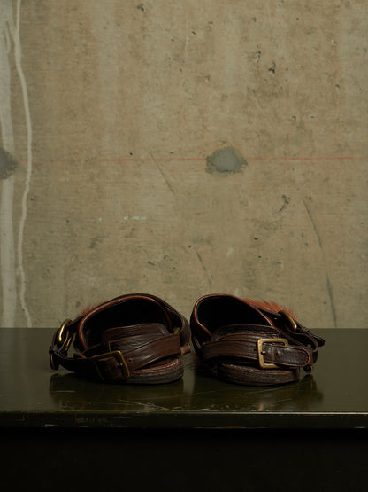 MiharaYasuhiro Early 00s Brown Pony Hair Gladiator Sandals