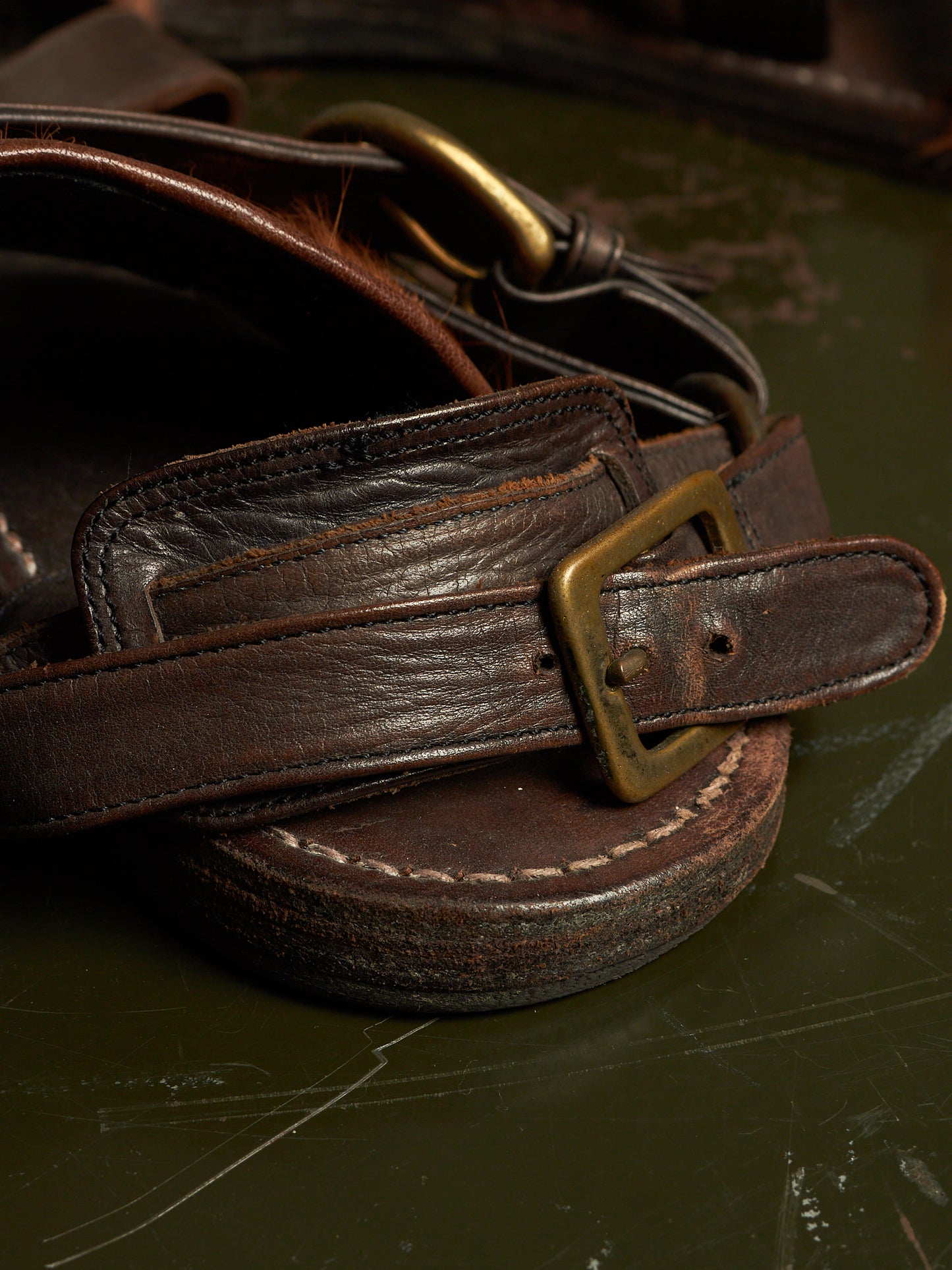 MiharaYasuhiro Early 00s Brown Pony Hair Gladiator Sandals