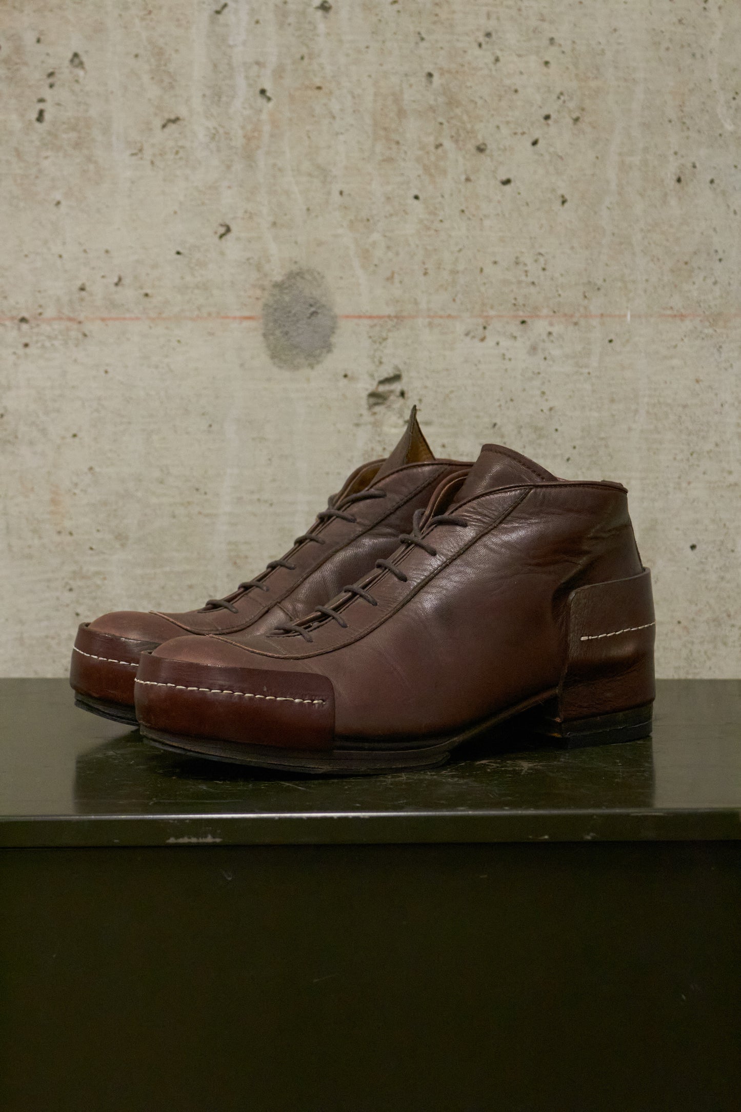 MiharaYasuhiro Early 00s Lace-up Leather Ankle Boots