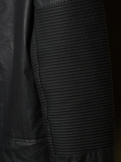 NICOLAS ANDREAS TARALIS SS13 Collarless Waxed Cotton Long Blazer Jacket