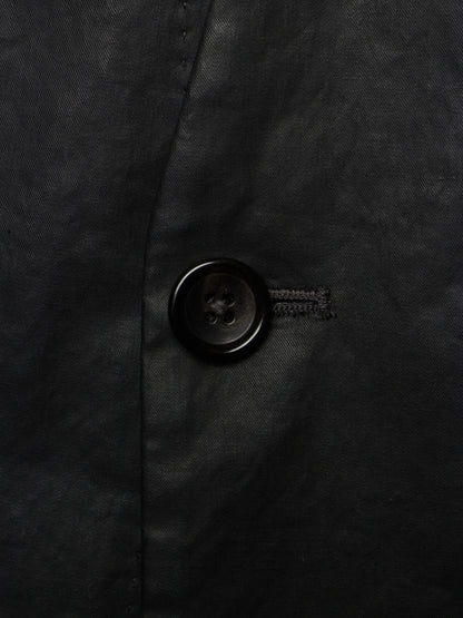 NICOLAS ANDREAS TARALIS SS13 Collarless Waxed Cotton Long Blazer Jacket