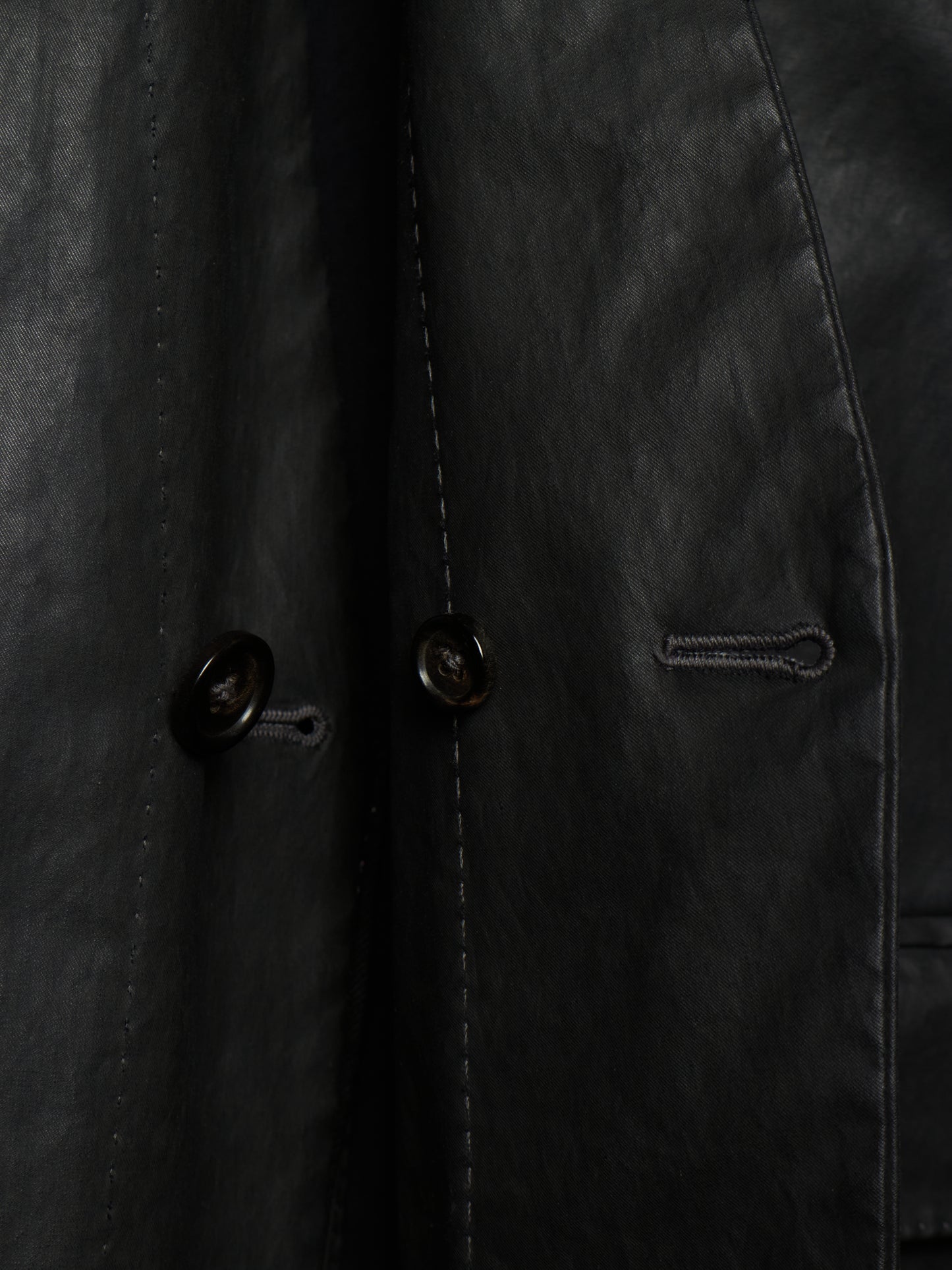 NICOLAS ANDREAS TARALIS SS13 Collarless Waxed Cotton Long Blazer Jacket