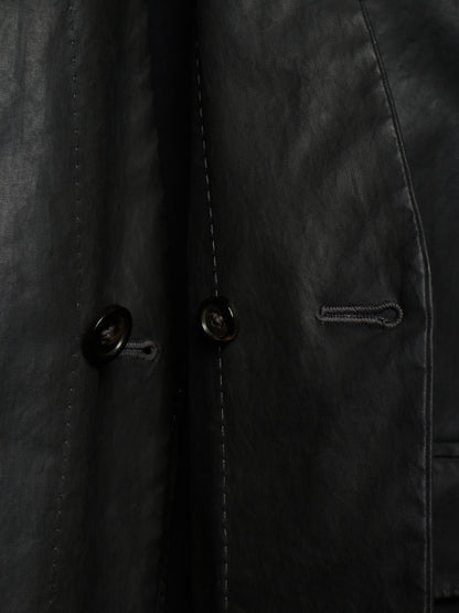 NICOLAS ANDREAS TARALIS SS13 Collarless Waxed Cotton Long Blazer Jacket