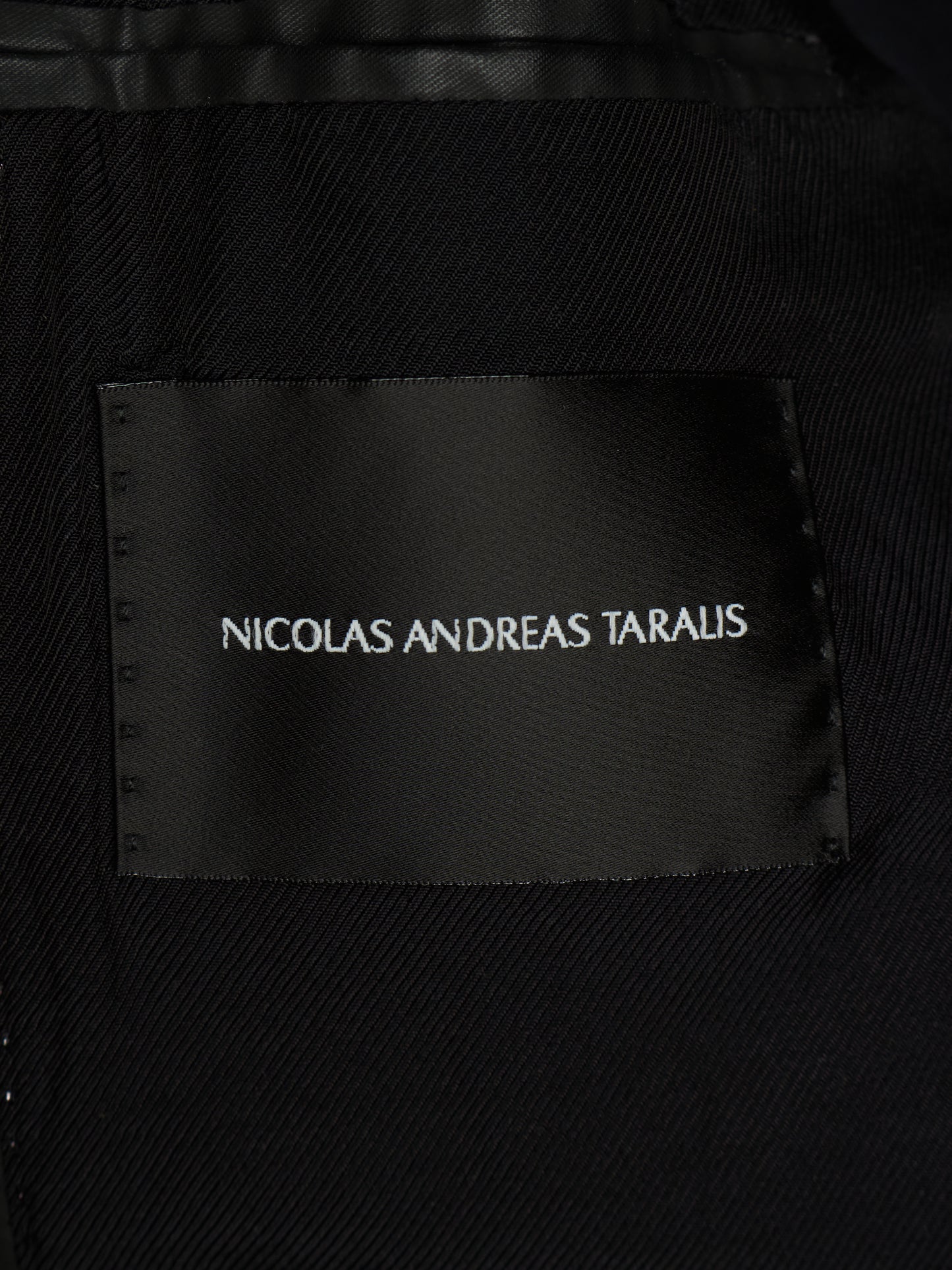 NICOLAS ANDREAS TARALIS SS13 Collarless Waxed Cotton Long Blazer Jacket