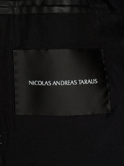 NICOLAS ANDREAS TARALIS SS13 Collarless Waxed Cotton Long Blazer Jacket
