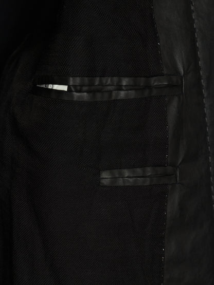 NICOLAS ANDREAS TARALIS SS13 Collarless Waxed Cotton Long Blazer Jacket