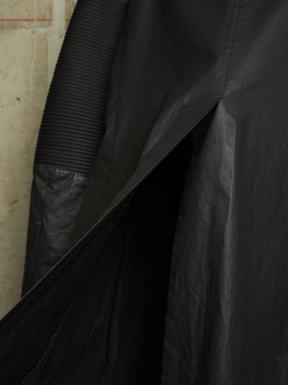 NICOLAS ANDREAS TARALIS SS13 Collarless Waxed Cotton Long Blazer Jacket