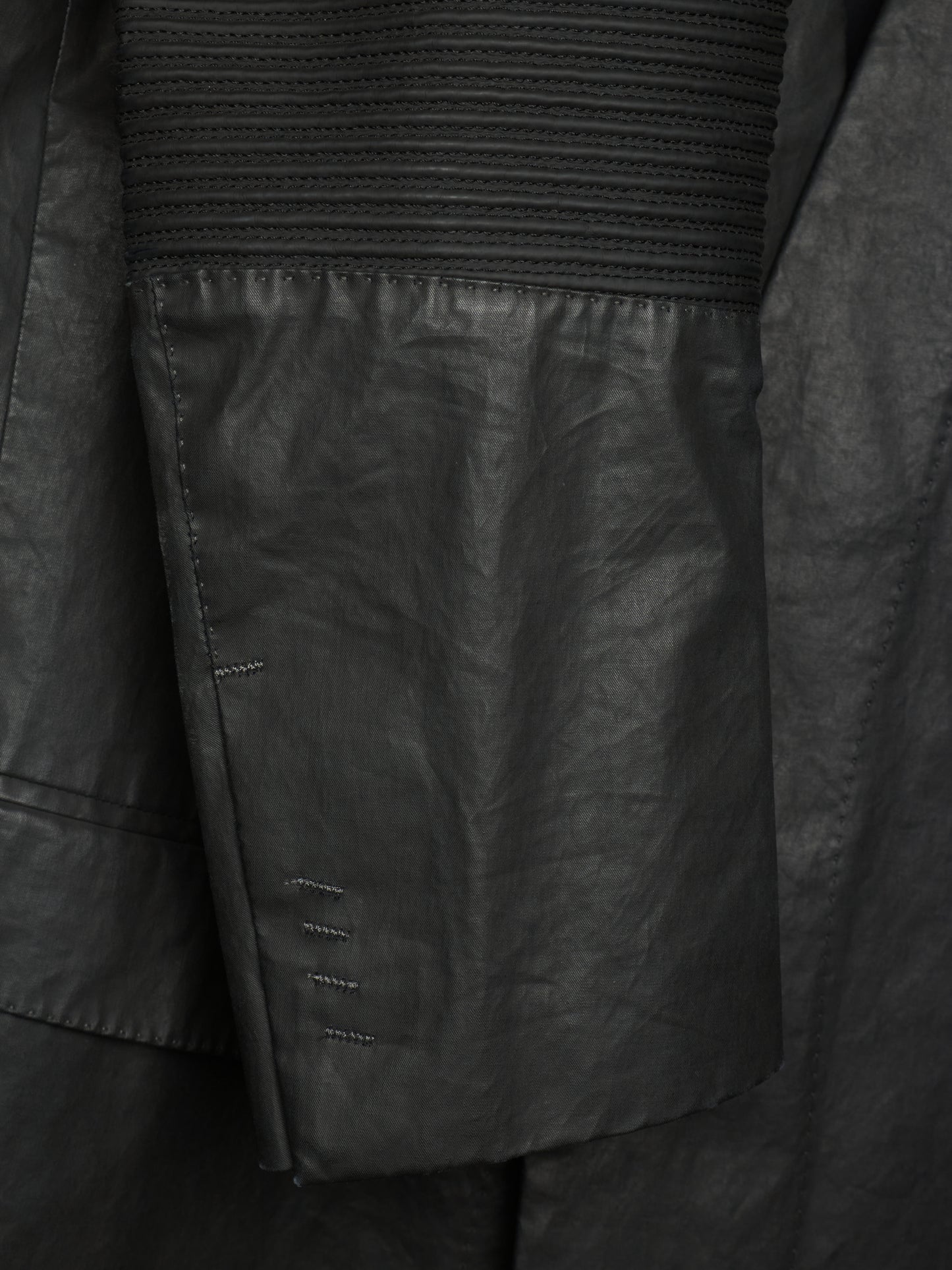 NICOLAS ANDREAS TARALIS SS13 Collarless Waxed Cotton Long Blazer Jacket
