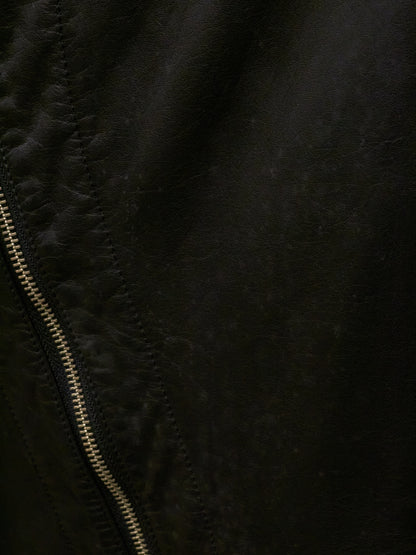 Nozomi Ishiguro HAUTE COUTURE AW12-13 Asymmetric Overlock High-Neck Spiral Zip Lambskin Leather Coat