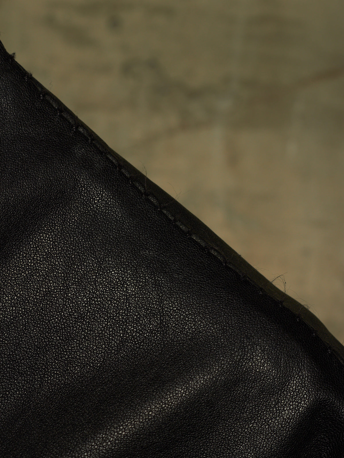 OBSCUR AW12 Black High Neck Overlock Lambskin Leather Jacket