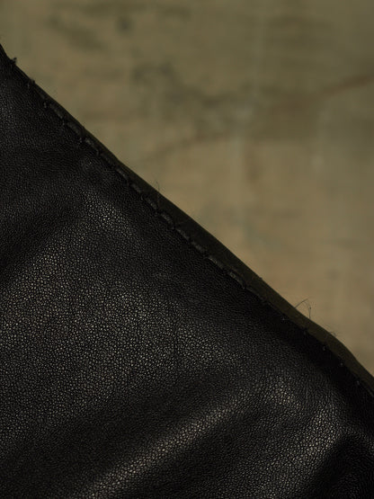 OBSCUR AW12 Black High Neck Overlock Lambskin Leather Jacket