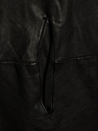 OBSCUR AW12 Black High Neck Overlock Lambskin Leather Jacket