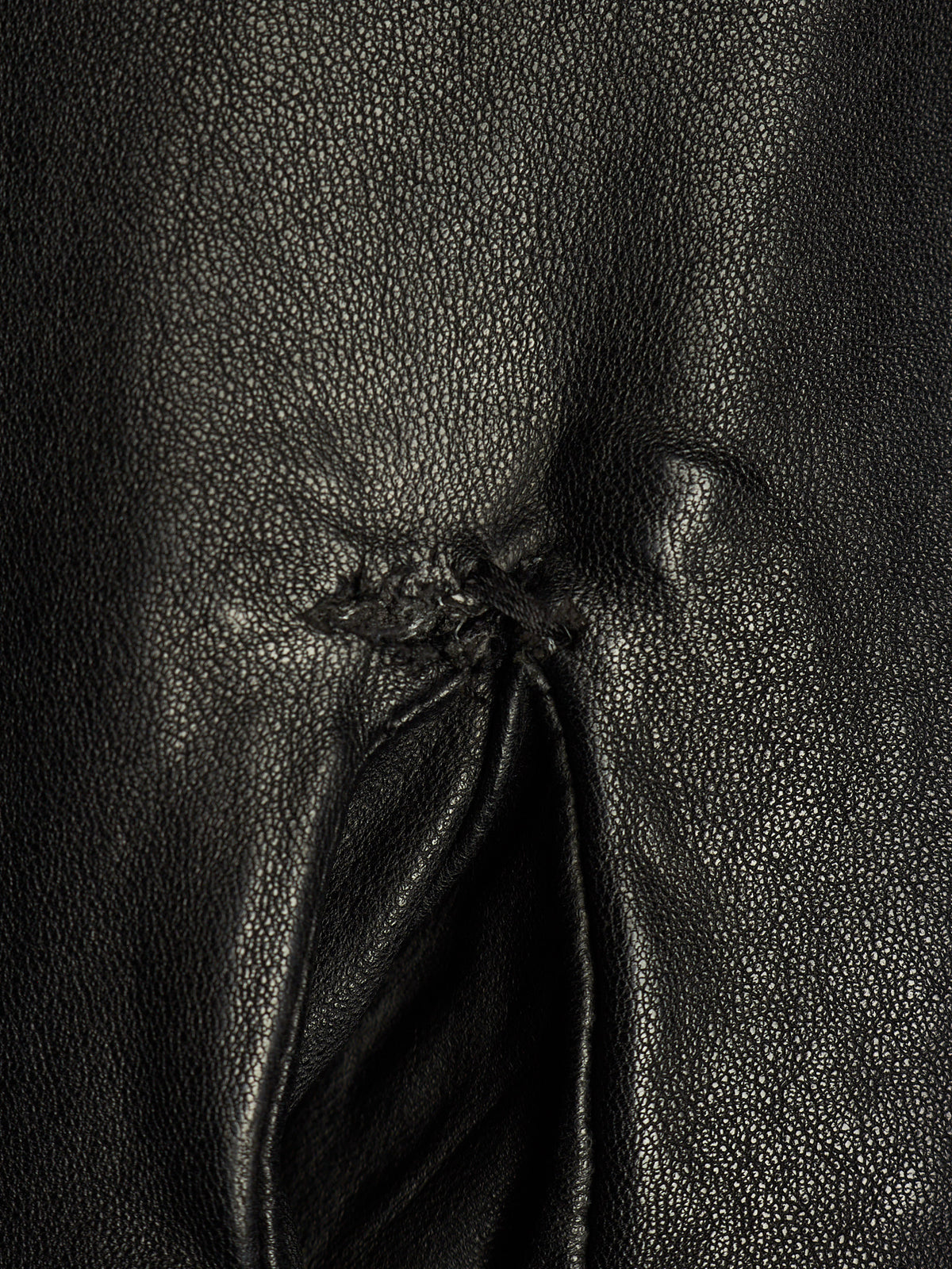 OBSCUR AW12 Black High Neck Overlock Lambskin Leather Jacket