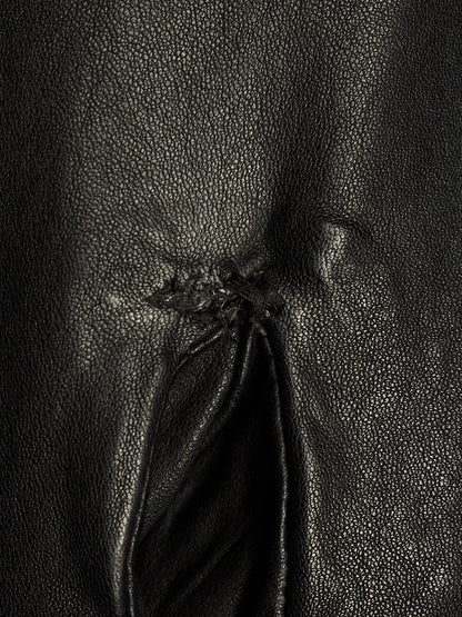 OBSCUR AW12 Black High Neck Overlock Lambskin Leather Jacket
