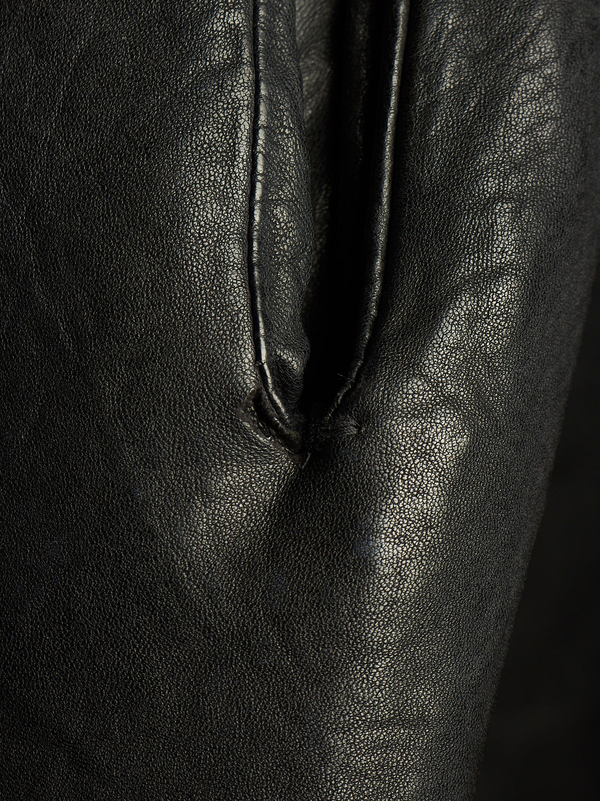 OBSCUR AW12 Black High Neck Overlock Lambskin Leather Jacket