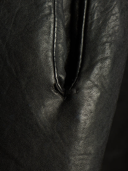 OBSCUR AW12 Black High Neck Overlock Lambskin Leather Jacket