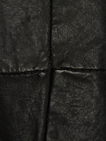 OBSCUR AW12 Black High Neck Overlock Lambskin Leather Jacket
