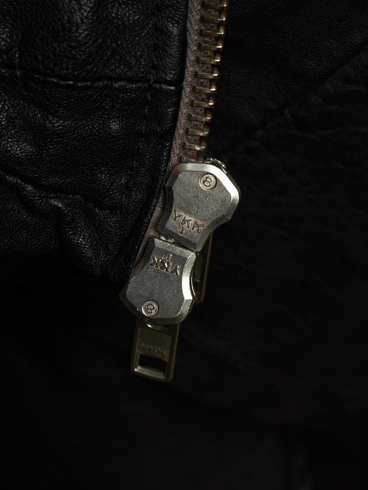 OBSCUR AW12 Black High Neck Overlock Lambskin Leather Jacket