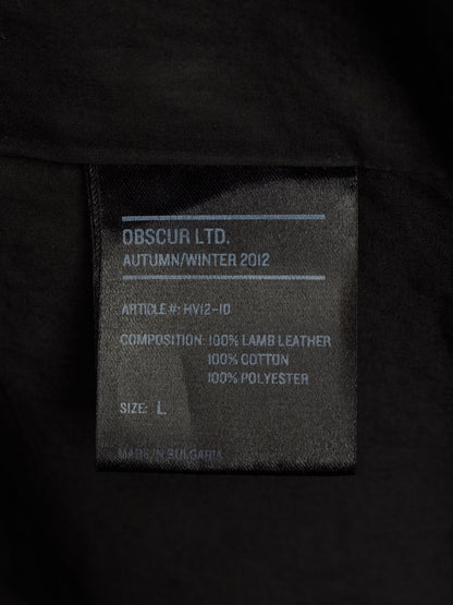 OBSCUR AW12 Black High Neck Overlock Lambskin Leather Jacket